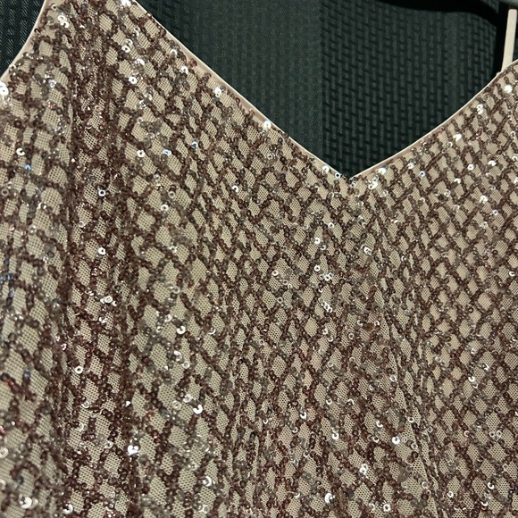 VINCE CAMUTO Sequined Blouson Sheath Dress Rose Pink Women’s Size 12 - Picture 15 of 15